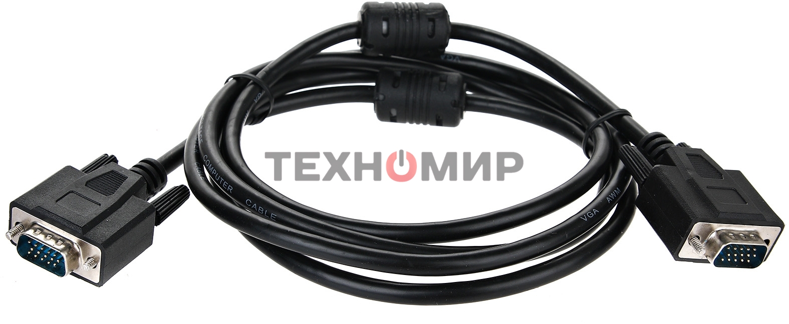 Кабель для монитора VGA (M) -) VGA (M), 1,5 м, TV-COM (QCG341AD-1.8M), ферритовые кольца
