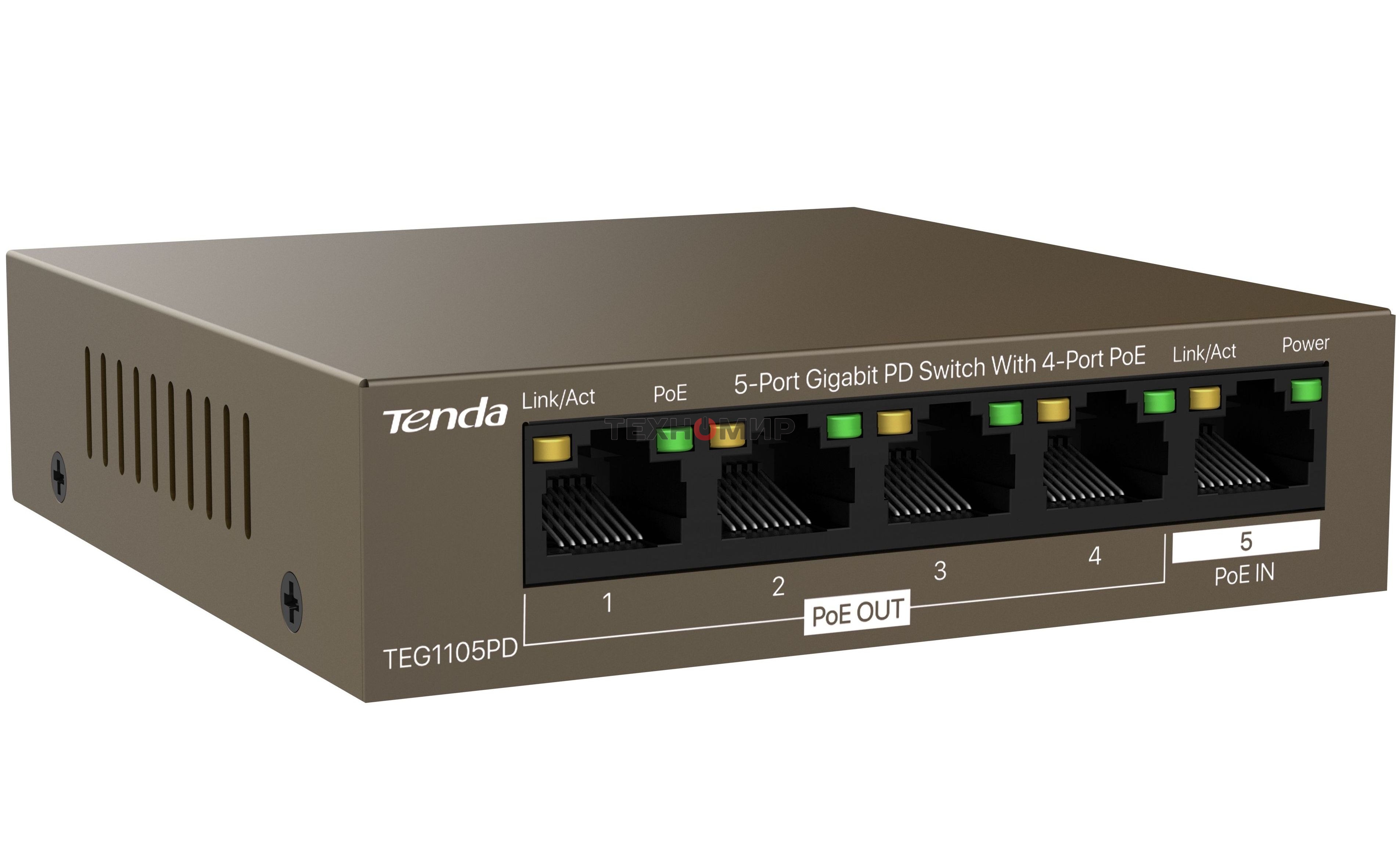 Коммутатор Tenda TEG1105PD