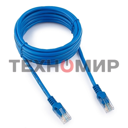 Патч-корд UTP Cablexpert cat.5e, 3м, литой, многожильный, синий