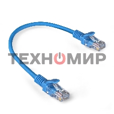 Патч-корд ExeGate EX286371RUS UTP-RJ45-RJ45-5e-0,3M-LSZH-BL, UTP, cat.5e, LSZH, 0.3м, синий