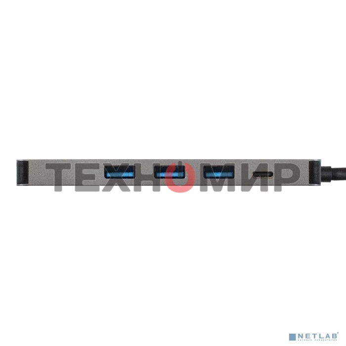 USB-концентратор ExeGate DUB-31C/PD/H (кабель-адаптер USB Type-C --> 3xUSB3.0 + PD 60W + HDMI 4K@30Hz, Plug&Play, серый)
