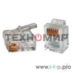 Вилка телефонная Cablexpert MP-6p6c, контакты 3m