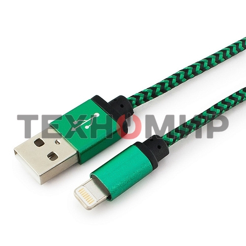Кабель Gembird USB 2.0 Cablexpert AM/Lightning 8P, 1м, нейлоновая оплетка, алюминиевые разъемы, зеленый, пакет