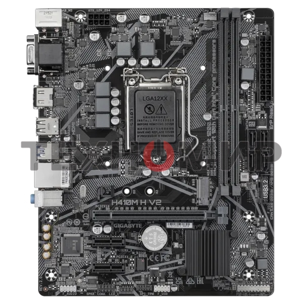 Материнская плата Gigabyte H410M H V2 (2.0/2.1), LGA 1200, Intel H470, 2xDDR4, 4xSATA, 1xM.2, 1xPCIe 3.0 x16, 2xPCIe 3.0 x1, 1xHDMI, 1xVGA, 1x 1Gb LAN, 2xUSB-A 3.2 Gen 1, 4xUSB-A 2.0, 3x3.5 мм, 7.1, Micro ATX