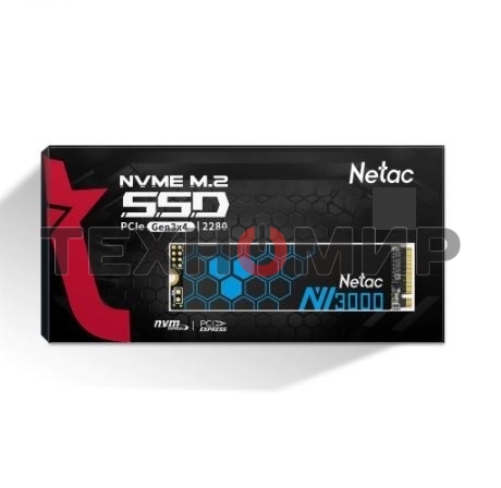 Накопитель SSD Netac NV3000, 500Gb, PCIe 3.0 x4, M.2 2280, NVMe, R/W 3000/2100, с радиатором