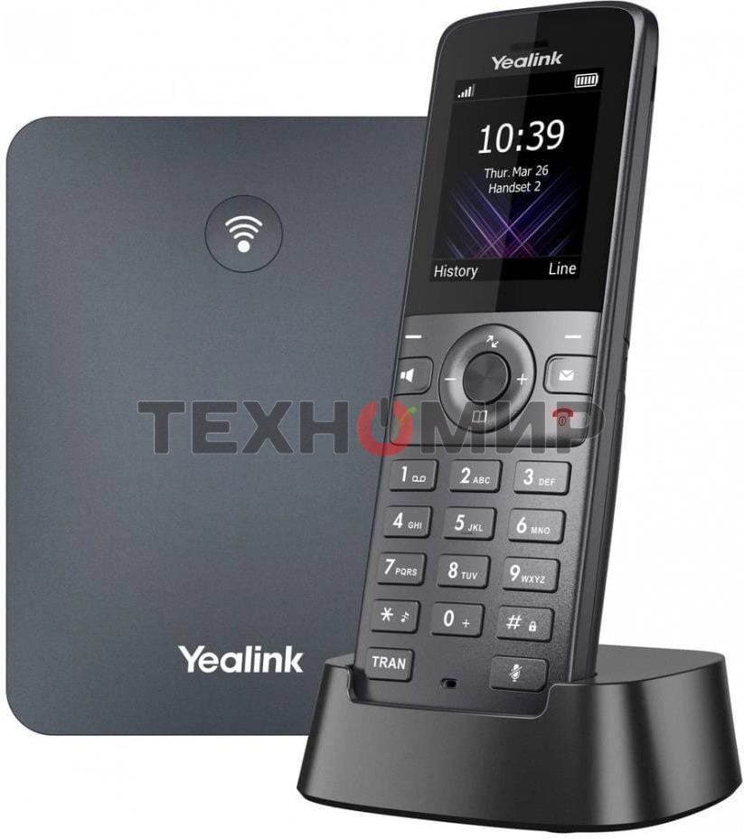 Система YEALINK W74P (база W70B+трубка W74H) до 10 SIP-аккаунтов, до 10 трубок на базу, до 20 вызовов, шт