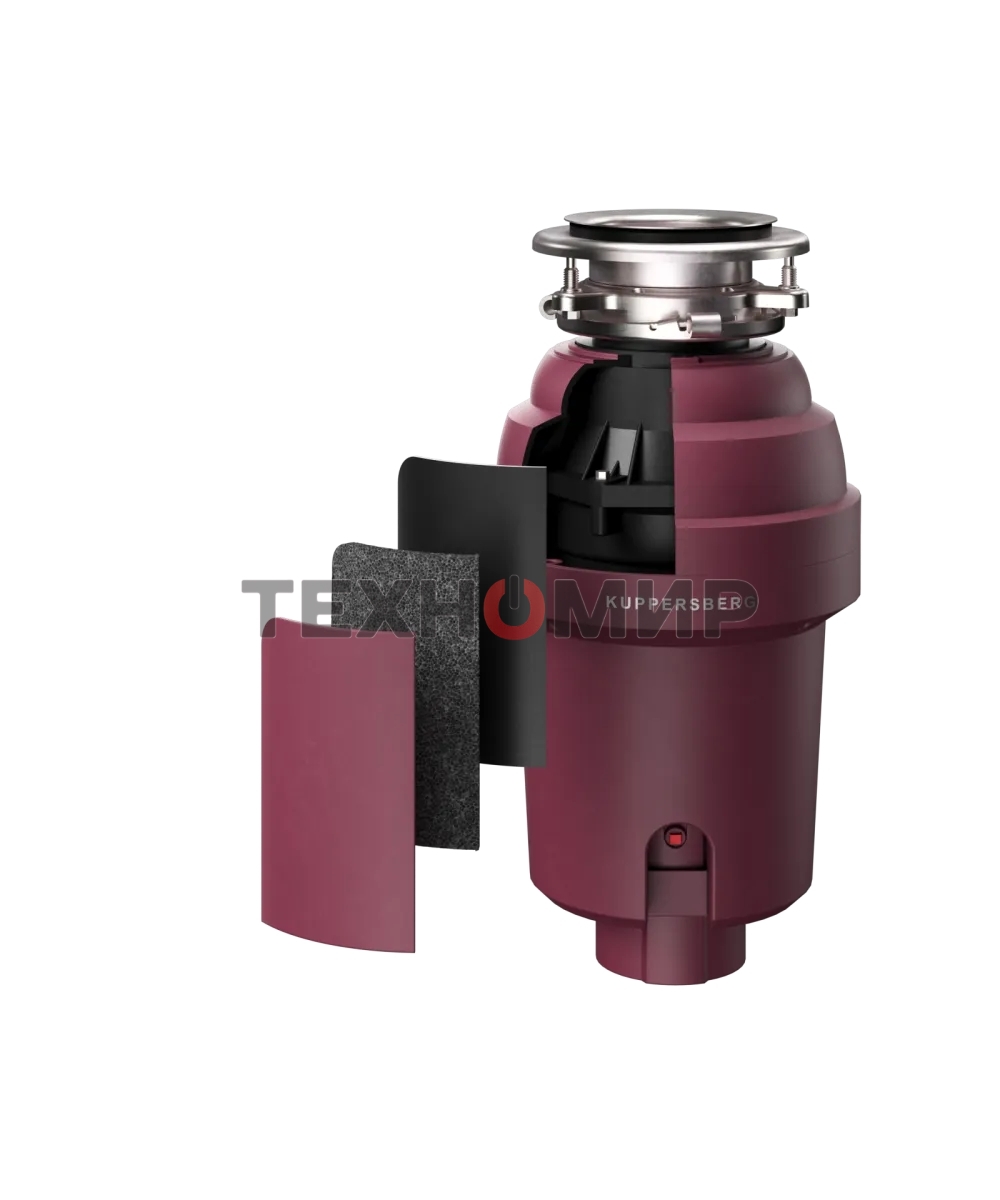 Измельчитель пищевых отходов Kuppersberg WS 750 V, High-Tech, мощность 750 Вт, 3800-4200 об/мин, защита от перегрева, авто выключение, DC мотор, шумоизоляция, уровень шума 70 дБ, винный