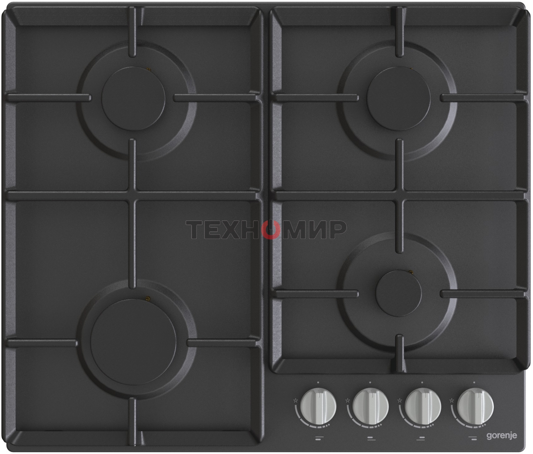 Газовая варочная панель Gorenje G641EXB, 4 конфорки, металл, черный