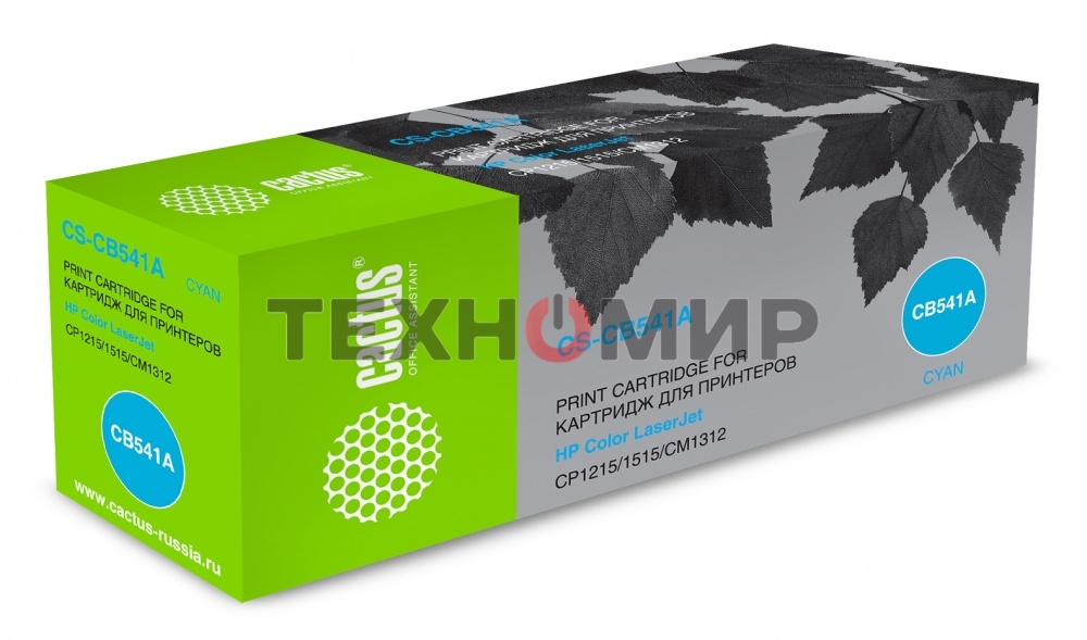 Картридж лазерный Cactus CS-CB541A голубой (1400 стр.) для HP Color LaserJet CP1215/1515/CM1312
