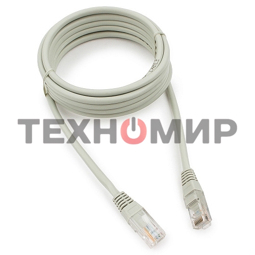 Патч-корд медный UTP Cablexpert PP10-3M cat.5e, 3м, литой, многожильный, серый