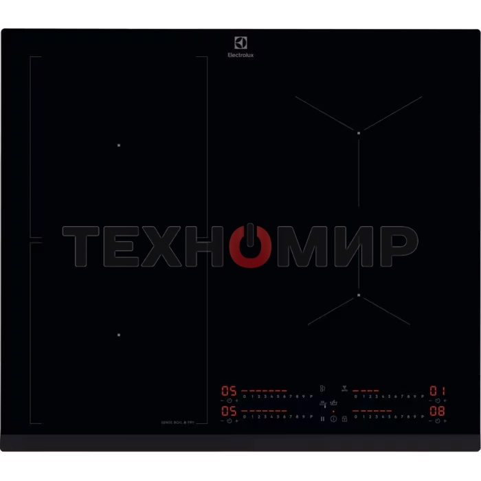 Индукционная варочная панель Electrolux EIS67453, : черный, индивидуальный слайдер для каждой зоны нагрева, 3-хступенчатая индикация остаточного тепла,акустический сигнал (вкл/выкл), Функция 
