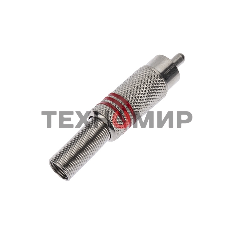 Разъем Rexant штекер RCA металл под винт черный/красный