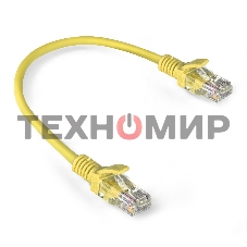 Патч-корд ExeGate EX286374RUS UTP-RJ45-RJ45-5e-0,3M-LSZH-YL, UTP, cat.5e, LSZH, 0.3м, желтый