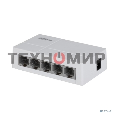 Коммутатор 5-в-1 Dahua DH-SF1005L/5 портов до 100 Мбит.с/коммутация до 1 Gbит.с/неуправляемый/Plug & Play/белый (DH-SF1005L)