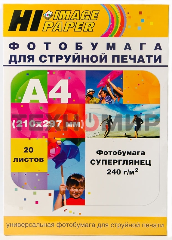 Бумага Hi-Black A2122/PH240-A4-20 суперглянец односторонняя (Hi-image paper) A4, 240 г/м, 20 л.