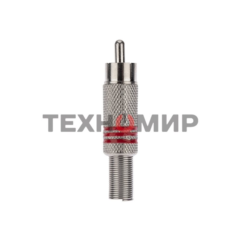 Разъем Rexant штекер RCA металл под винт черный/красный