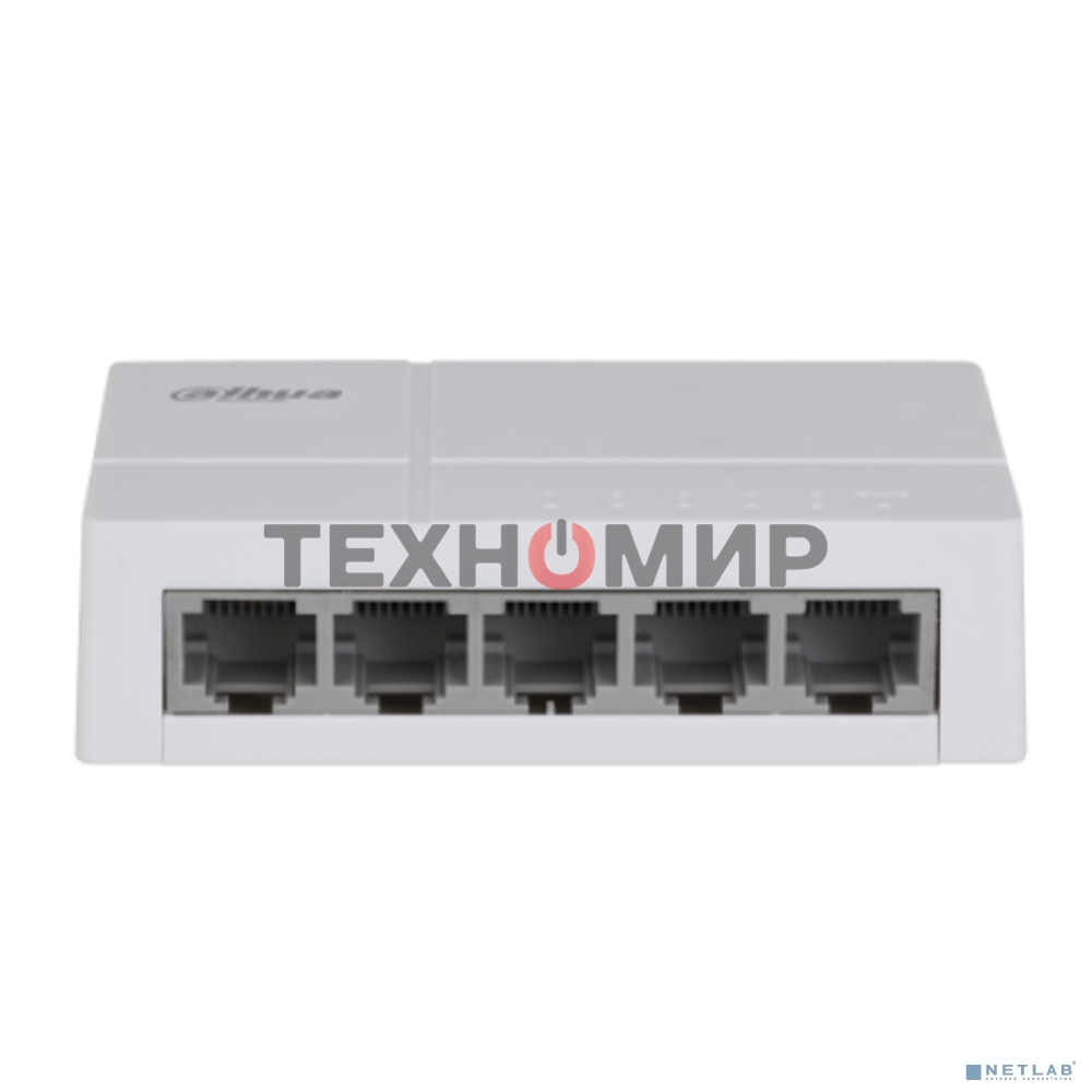 Коммутатор 5-в-1 Dahua DH-SF1005L/5 портов до 100 Мбит.с/коммутация до 1 Gbит.с/неуправляемый/Plug & Play/белый (DH-SF1005L)