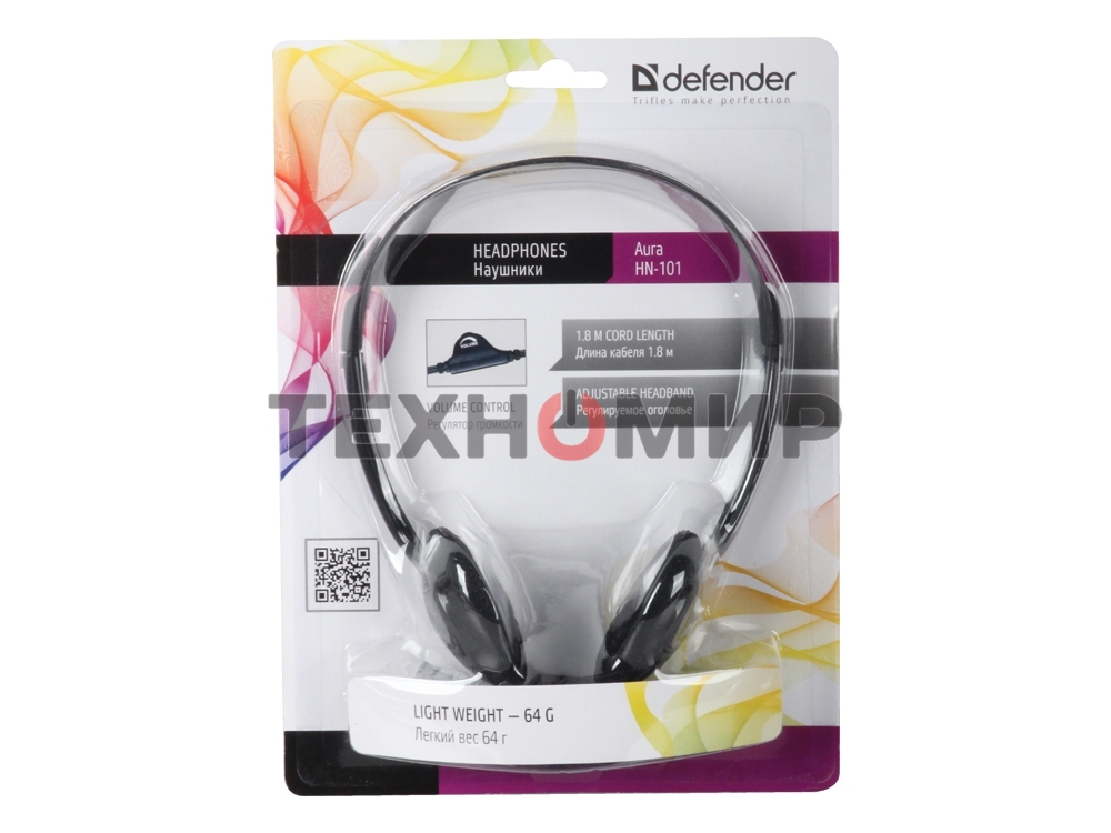 Нaушники Defender AURA 101 черный