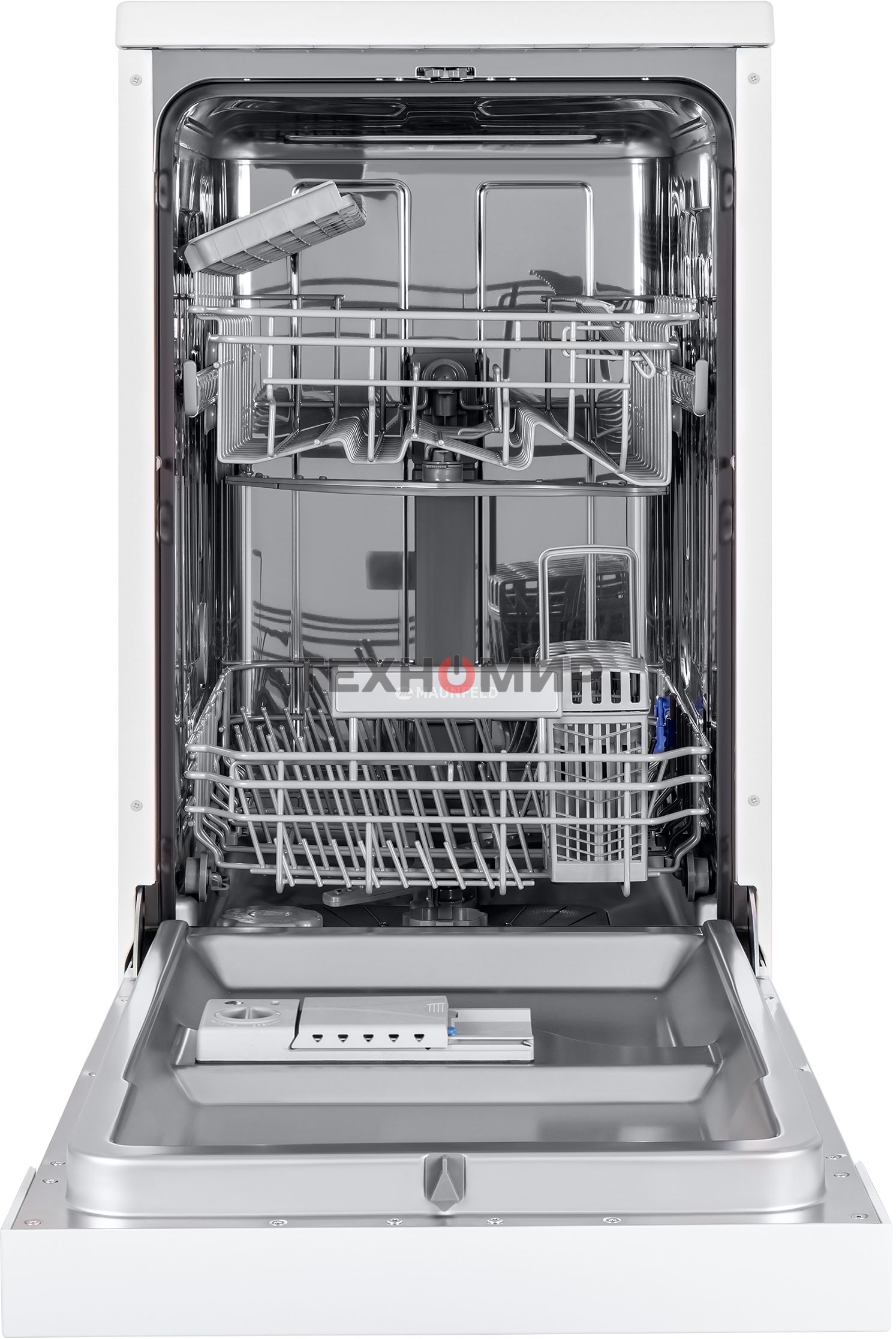 Посудомоечная машина Maunfeld MWF08S, белый, 44.8 см, 9 компл., 49 дБ, класс A+