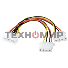 Разветвитель питания IDE-устройств Molex (IDE) в 2*Molex (IDE), 15 см ExeGate