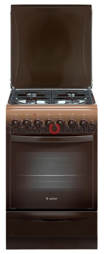 Плита комбинированная Gefest ПГЭ 5101-02 0001 коричневый, конфорок 4 шт, духовка 55 л, 50 см x 85 см x 58.5 см