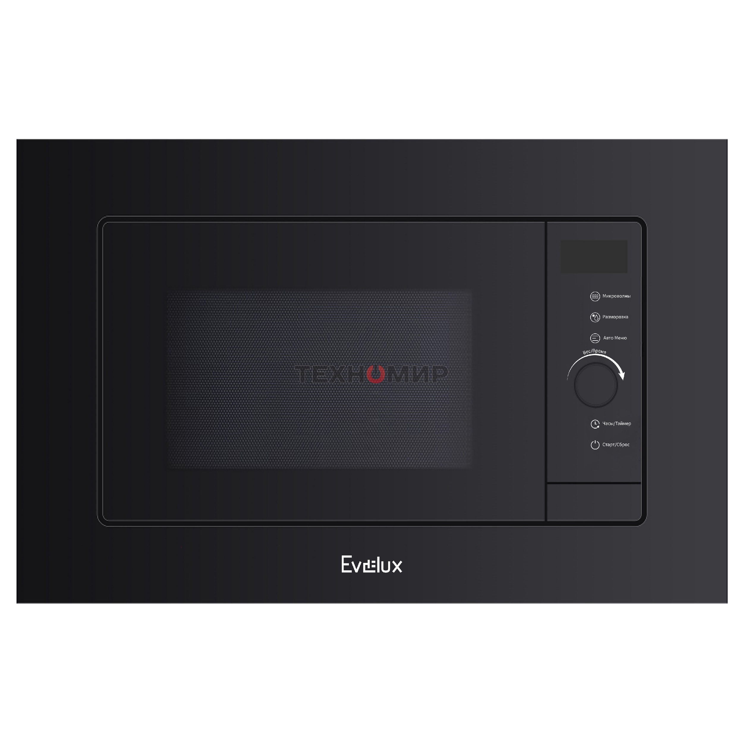 Встраиваемая микроволновая печь Evelux MW 253 B черный, 17 л, 700 Вт, поворотный механизм/сенсор