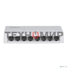 Коммутатор 8-в-1 Dahua DH-SF1008L/8 портов до 100 Мбит.с/коммутация до 1.6 Gbит.с/неуправляемый/Plug & Play/белый (DH-SF1008L)
