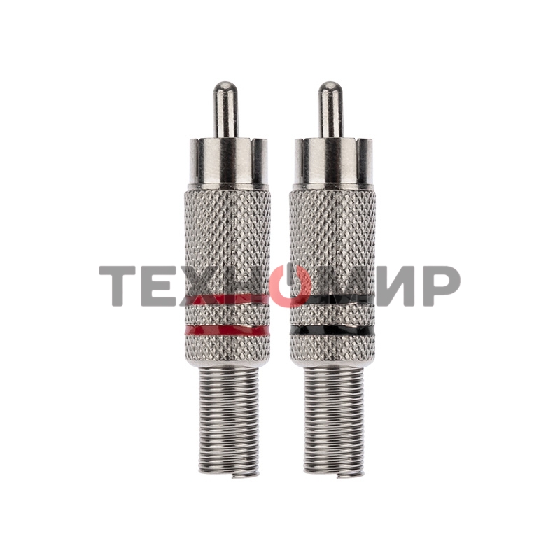 Разъем штекер PROconnect RCA металл пайка ZN черный/красный