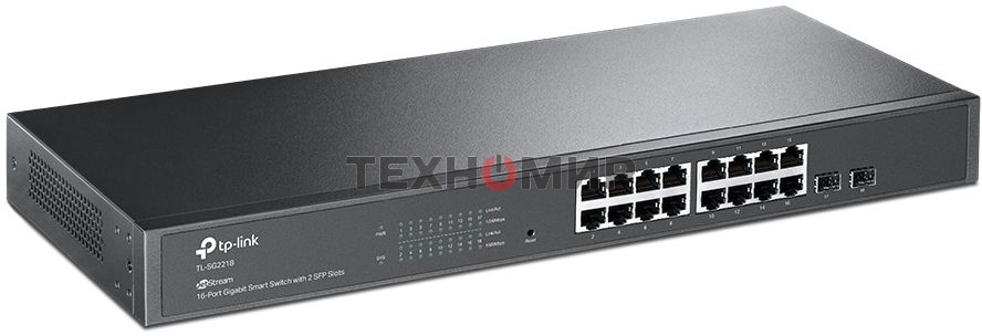 Коммутатор TP-Link Jetstream 16-port gigabit smart switch with 2-gigabit uplink ports