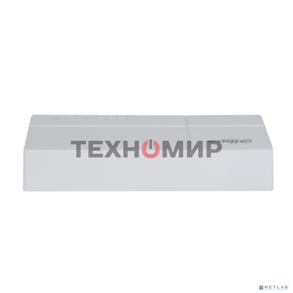 Коммутатор 8-в-1 Dahua DH-SF1008L/8 портов до 100 Мбит.с/коммутация до 1.6 Gbит.с/неуправляемый/Plug & Play/белый (DH-SF1008L)