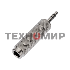 Переходник штекер Rexant стерео 3,5 м м - гнездо стерео 6,3 мм, металл