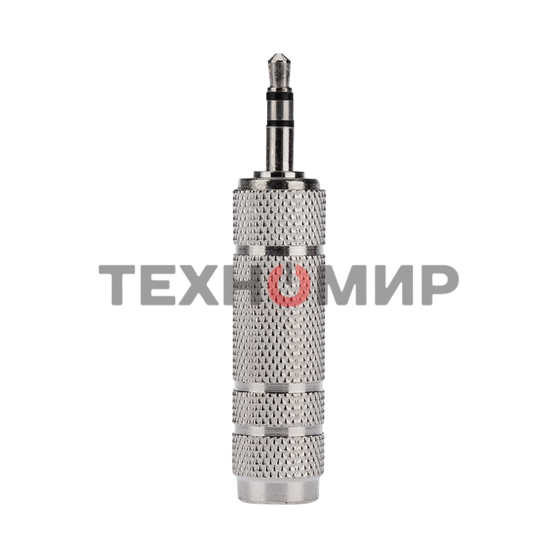 Переходник штекер Rexant стерео 3,5 м м - гнездо стерео 6,3 мм, металл