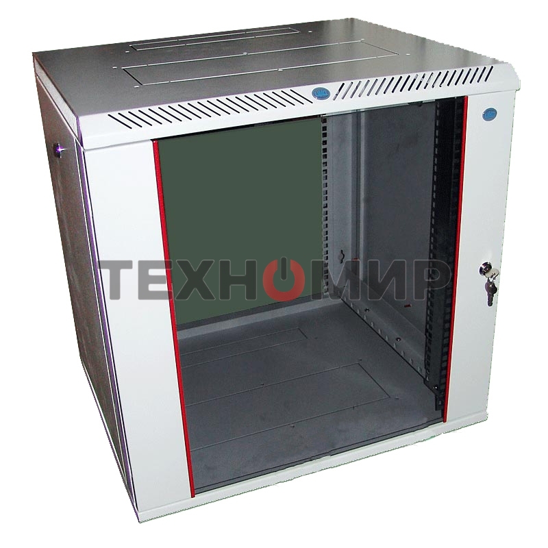 Шкаф настенный ЦМО ШРН-М-12.500 12U 600x520мм пер.дв.стекл съемные бок.пан. 50кг серый
