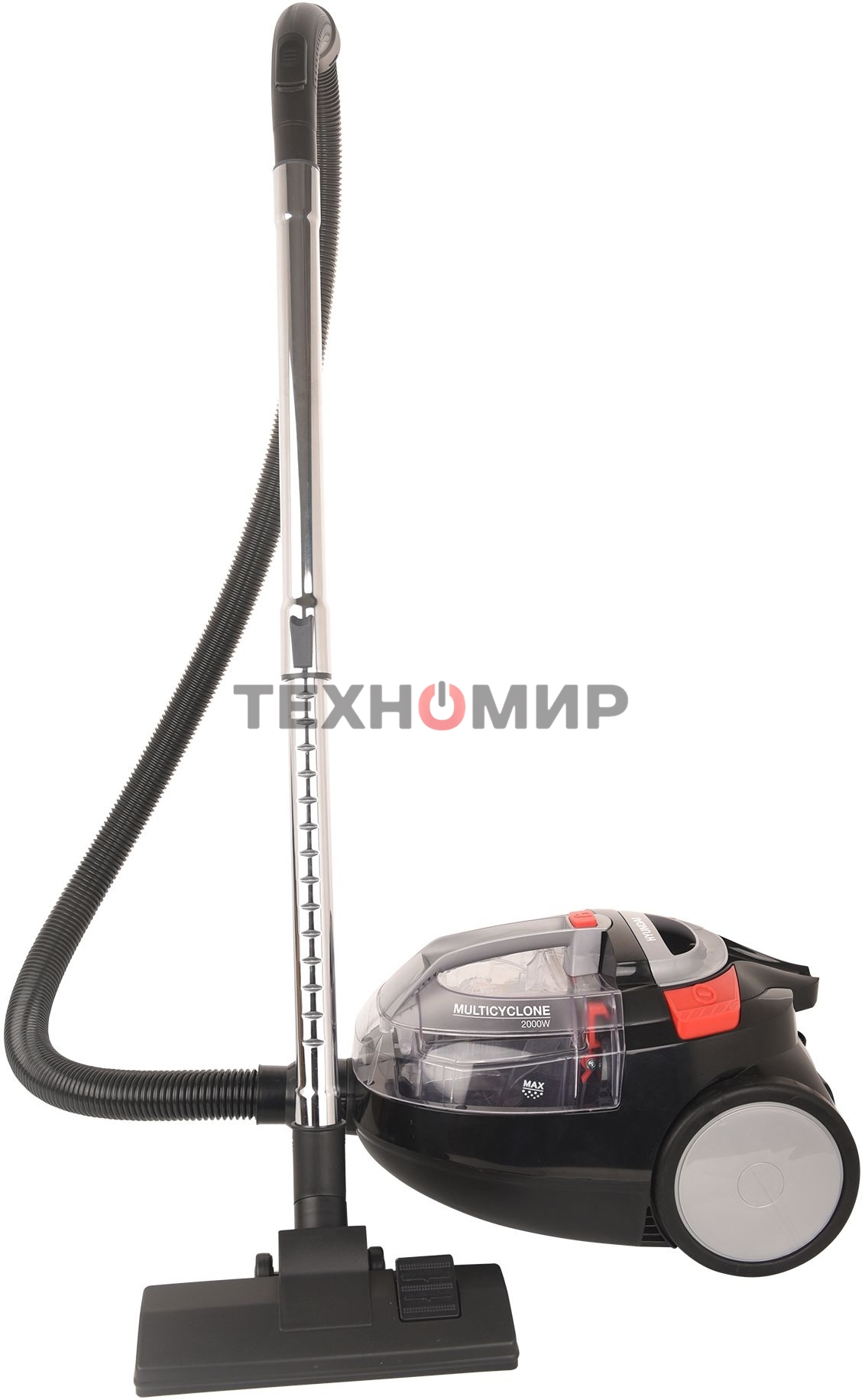 Пылесос Hyundai HYV-C3077 черный, 380/2000 Вт, уборка сухая, пылесборник контейнер 1.5 л