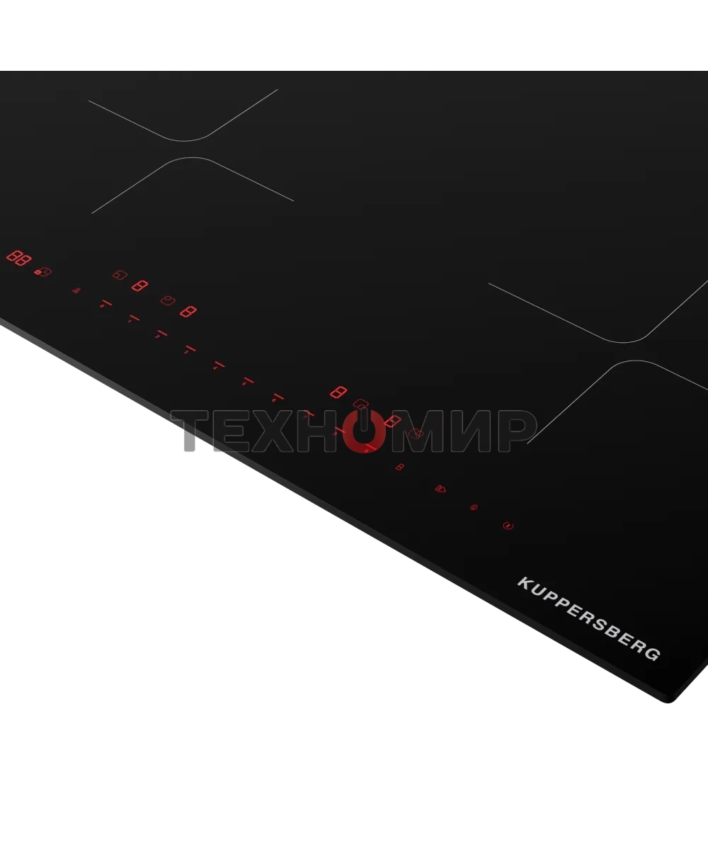 Индукционная варочная панель Kuppersberg ICI 605, индукционная, inverter, High-Tech, 60 см, пауза, таймер, блокировка панели управления, автоматическое отключение, бустер, 9 уровней мощности, прямые края, индикация остаточного тепла, сенсорное управление/