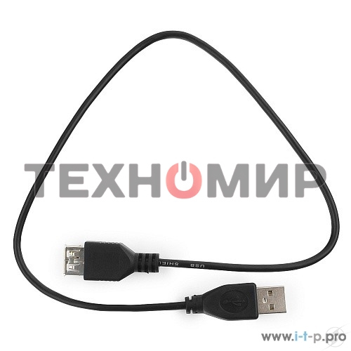 Кабель удлинительГарнизонUSB 2.0, AM/AF, 0.5м, пакет (GCC-USB2-AMAF-0.5M)