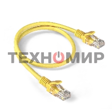 Патч-корд ExeGate EX286376RUS UTP-RJ45-RJ45-5e-0,5M-LSZH-YL, UTP, cat.5e, LSZH, 0.5м, желтый