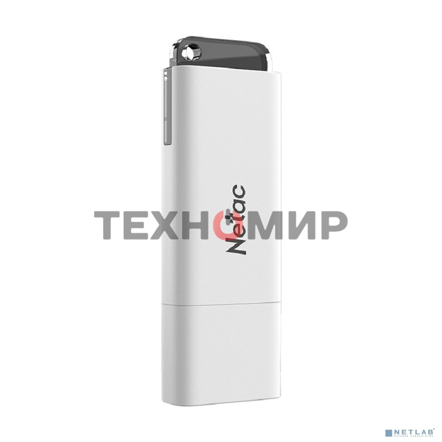 Флешка USB Netac U185 (NT03U185N-032G-20WH), 32Gb, USB 2.0, R/W 25/10, белый/серый