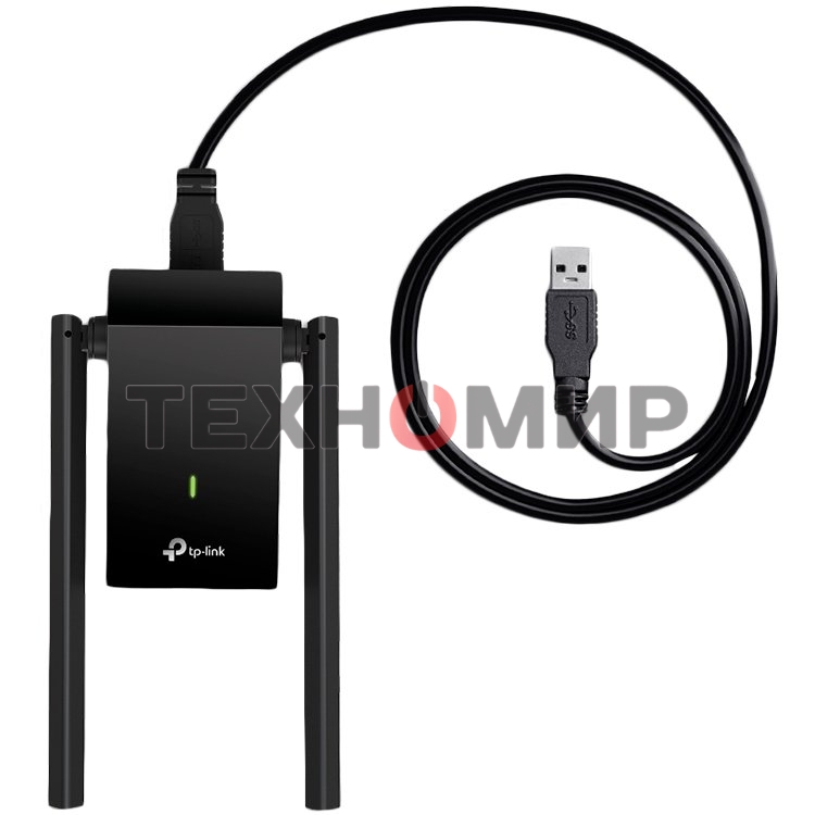 Адаптер TP-Link AC1300Mbps Dual-band High-Gain wireless USB adapter, 867Mbps at 5G and 400Mbps at 2.4G, two high gain antennas, USB 3.0, USB extension cable, support wave 2 MU-MIMO, full compatible with Windows and macOS.