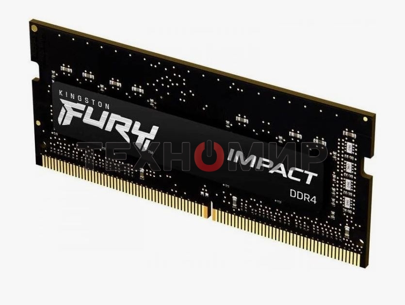 Оперативная память Kingston Fury Impact, DDR4, 16GB (1x16GB), 3200MHz, CL20, SO-DIMM
