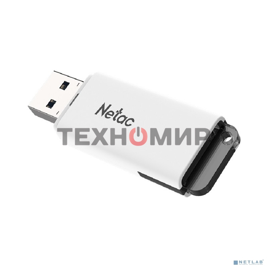 Флешка USB Netac U185 (NT03U185N-032G-20WH), 32Gb, USB 2.0, R/W 25/10, белый/серый