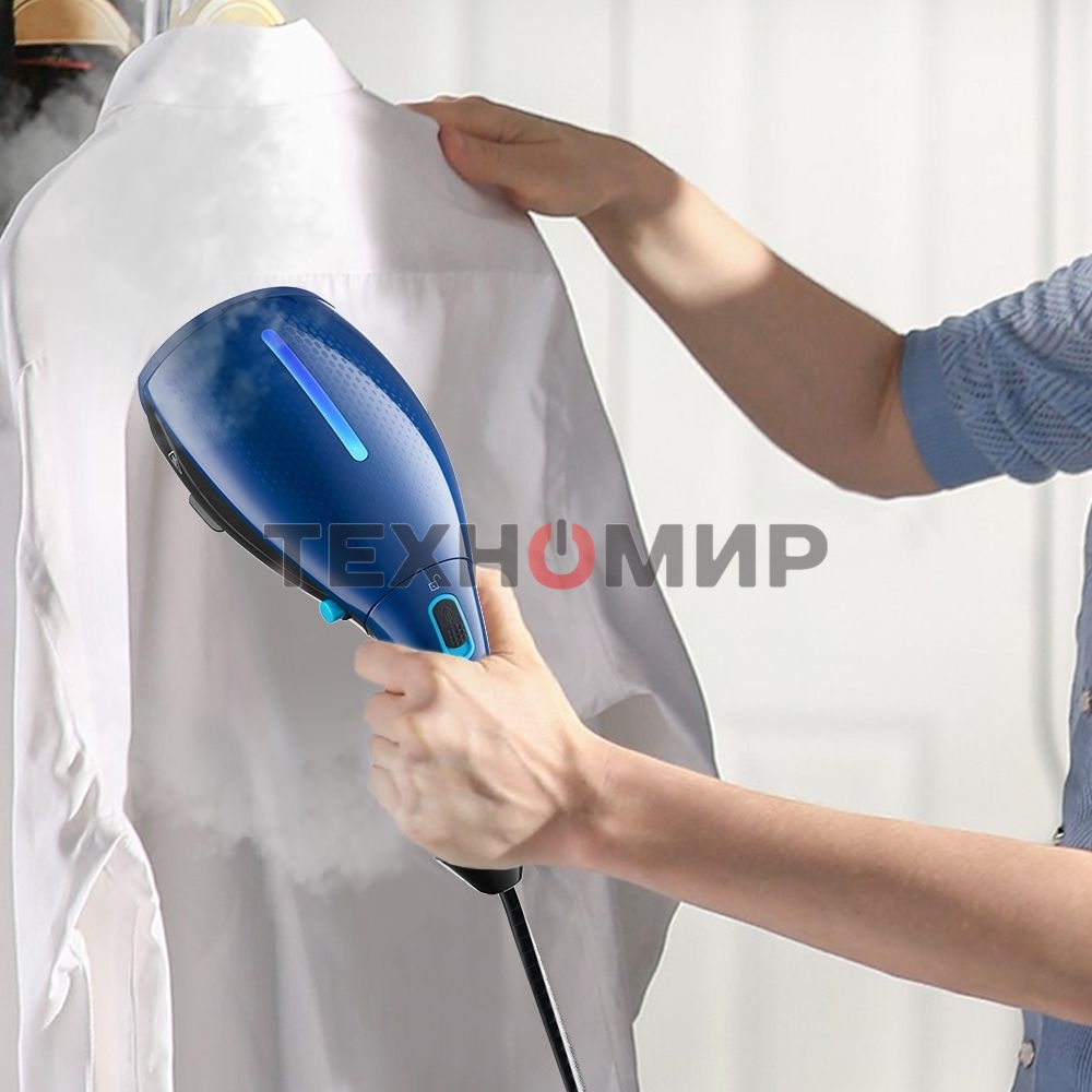 Отпариватель Kitfort КТ-987 черный/синий, 1200 Вт, 12 г/мин, 100 мл