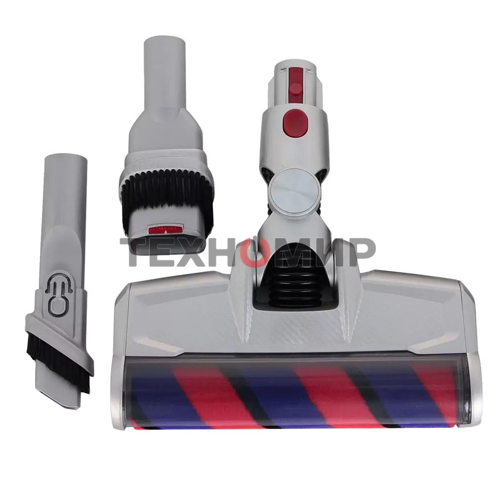 Пылесос вертикальный Sharp ECSB72RS серебристый/красный, питание от аккумулятора, 95 Вт, уборка сухая, пылесборник 1 л, работа от АКБ max 36 мин