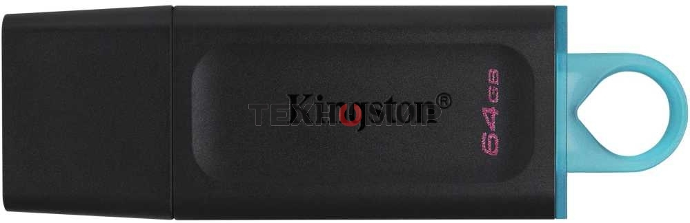 Флешка USB Kingston DataTraveler Exodia (DTX/64GB), 64Gb, USB 3.2 Gen 1, R/W 200/60, черный/бирюзовый