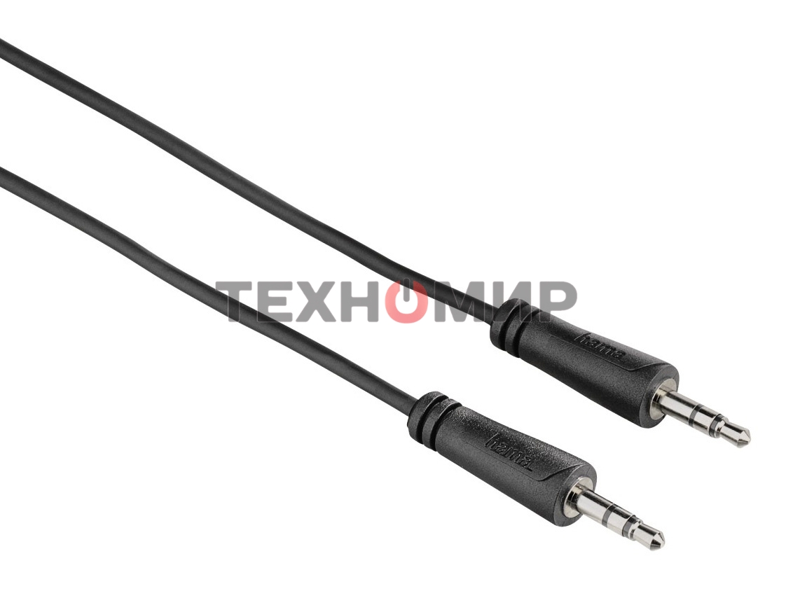 Кабель аудио Hama H-122307 Jack 3.5 (f)/Jack 3.5 (f) 0.75м. черный (00122307)