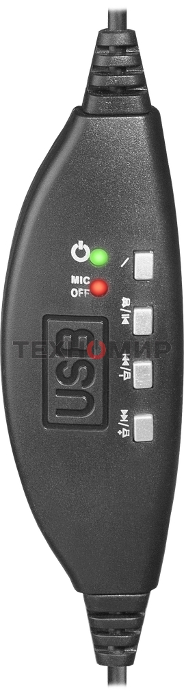 Гарнитура проводная Defender Gryphon 750U USB, черный, 1.8м кабель