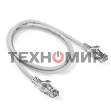 Патч-корд ExeGate EX286381RUS UTP-RJ45-RJ45-5e-1M-LSZH-GY, UTP, cat.5e, LSZH, 1м, серый