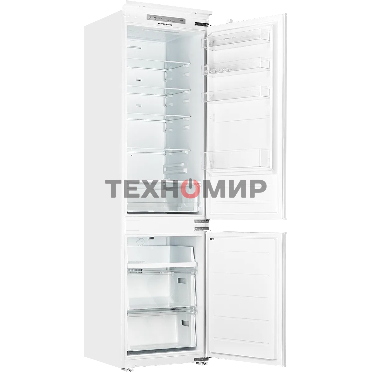 Встраиваемый холодильник Kuppersberg RBN 1961, High-Tech двухкамерный, полезный объем 334 л, суперохлаждение, суперзаморозка, функция отпуск, перевешиваемые двери (door slider), электронное управление, звуковая индикация открытой двери, NoFrost, зона свеж