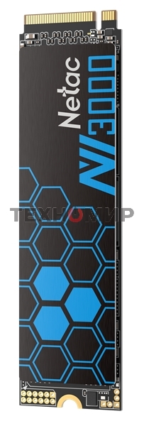 Накопитель SSD Netac NV3000, 500Gb, PCIe 3.0 x4, M.2 2280, NVMe, R/W 3000/2100, с радиатором