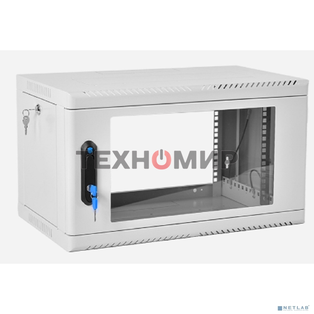 Шкаф коммутационный ЦМО (ШРН-6.500) напольный 6U 600x500 мм пер. дв. стекл 200 кг серый 470 мм 180 град.